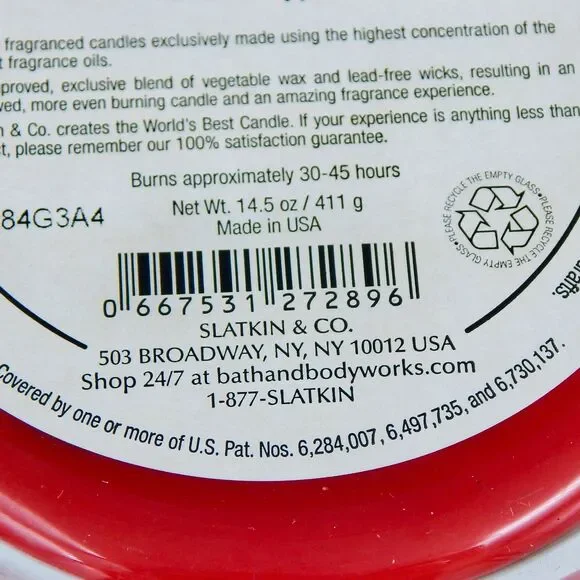 Bath & Body Works Slatkin FROSTED CRANBERRY Scented 3-Wick Candle 14.5 oz - Picture 8 of 8